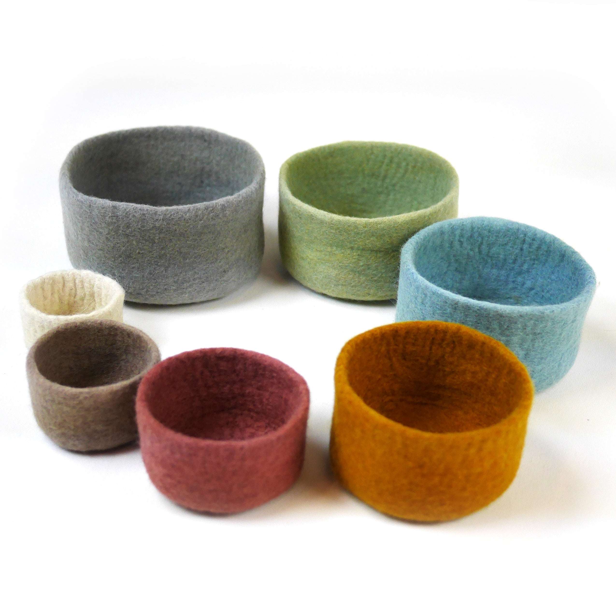 Nested Wool Bowls Earth Colors - Image 3