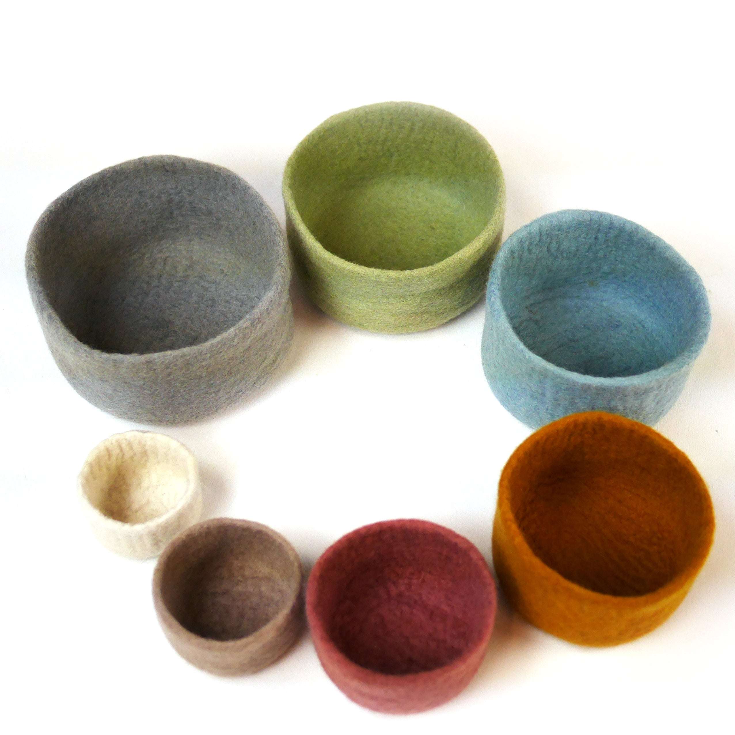 Nested Wool Bowls Earth Colors - Image 4