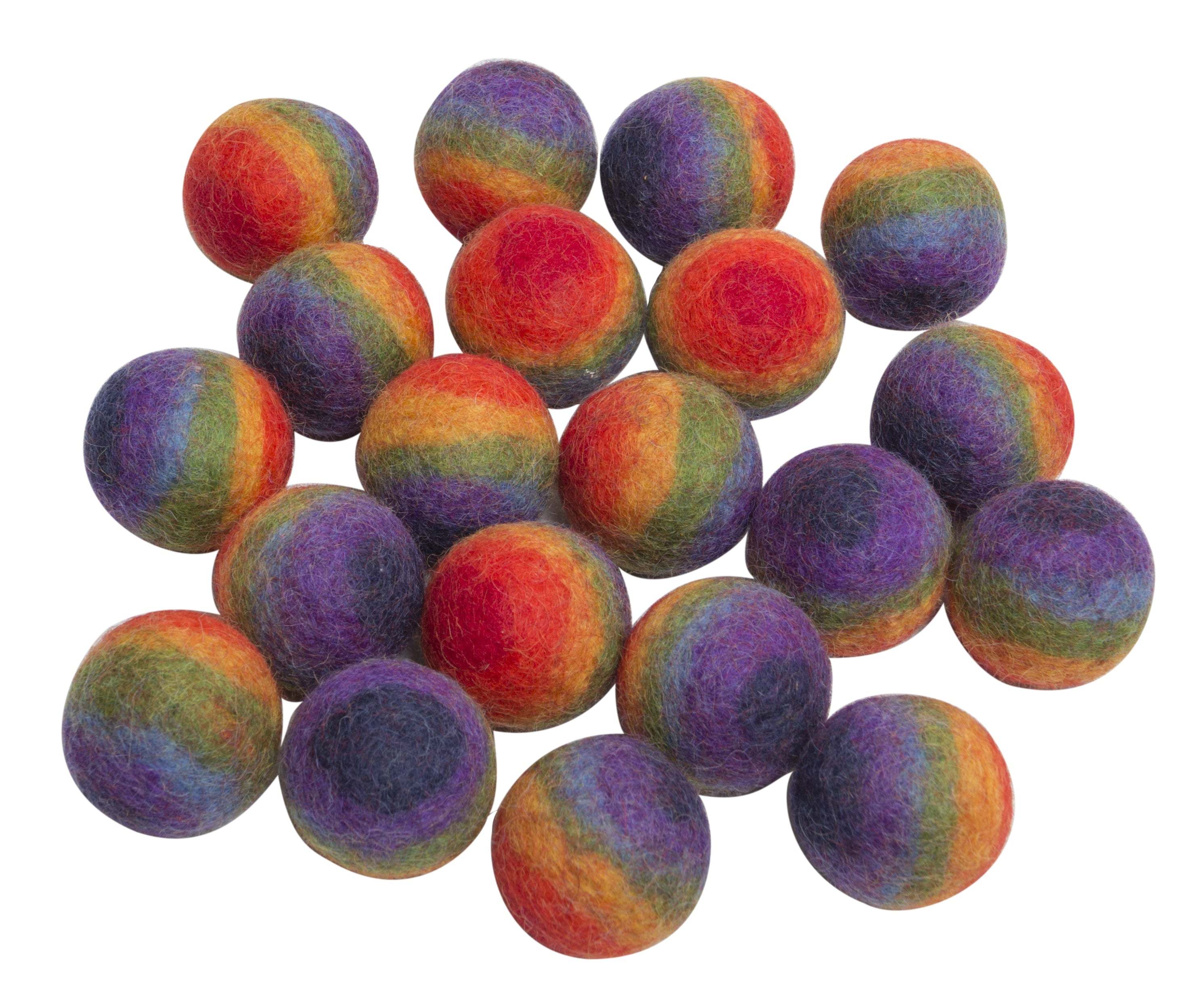 Small Rainbow Wool Balls Set - Image 3